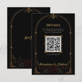 Elegante donkere gotische huwelijksbijlagekaart informatiekaartje