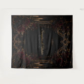 Elegante donkere gotische trouwachtergrond wandkleed (Voorkant (horizontaal))