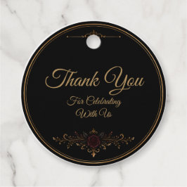 Elegante donkere gotische trouwcadeautag bedankjes labels