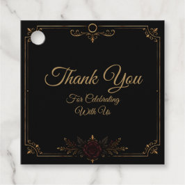 Elegante donkere gotische trouwcadeautag bedankjes labels