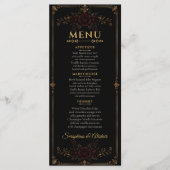 Elegante Donkere Gotische Trouwmenu Menu (Voorkant)