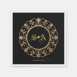 Elegante Donkere Gotische Trouwservet Servet