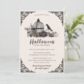 Elegante donkere Halloween volwassen kostuumfeest Kaart (Staand voorkant)