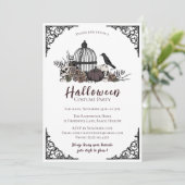 Elegante donkere Halloween volwassen kostuumfeest Kaart (Staand voorkant)