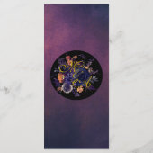 Elegante donkere herfst bloemrijke paarse receptie menu (Achterkant)