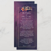 Elegante donkere herfst bloemrijke paarse receptie menu (Voorkant / Achterkant)