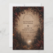 Elegante Donkere Herfst Bruiloft Kaart (Voorkant)