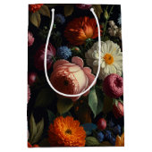 Elegante donkere humeurige  bloemen medium cadeauzakje (Voorkant)