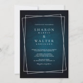 Elegante donkere marine chique wit ingelijst rusti kaart (Voorkant)