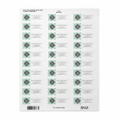 Elegante donkere munt Damask gepersonaliseerd Etiket (Full Sheet)