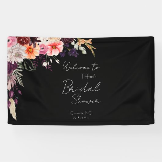 Elegante donkere, mysterieuze welkomst Bruidscadea Spandoek (Horizontaal)