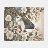 Elegante donkere-ogen junco-crème bloem fleece deken (Voorkant (Horizontaal))