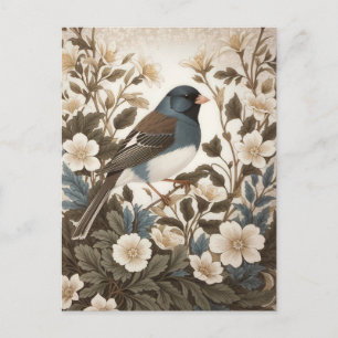 Elegante donkere-ogige junco-crème bloem briefkaart