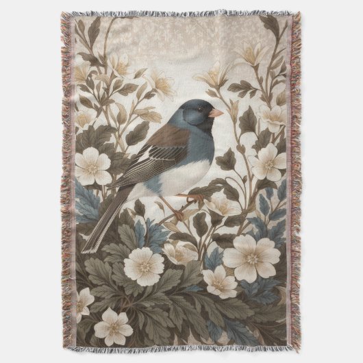 Elegante donkere-ogige junco-crème bloem deken (Voorkant Verticaal)