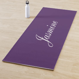 Elegante donkere Paarse gepersonaliseerde naam yog Yogamat