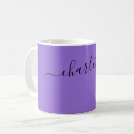 Elegante donkere pastel paarse kleur naam geperson koffiemok