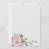 Elegante Donkere Roze Bloemige Bruidsdouche Bedankkaart (Achterkant)