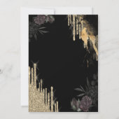 Elegante donkere Rozen Glitter Drips Pensioen Kaart (Achterkant)