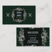 elegante donkere smaragdschaar visitekaartje (Voorkant / Achterkant)