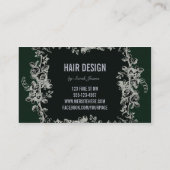 elegante donkere smaragdschaar visitekaartje (Achterkant)