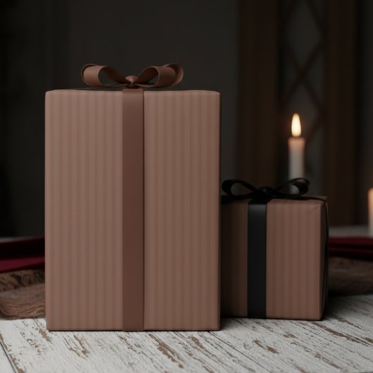 Elegante donkere taupe strepen cadeaupapier
