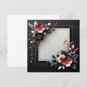 Elegante donkere thema bloem kaart (Voorkant / Achterkant)