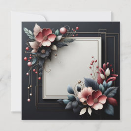 Elegante donkere thema Bloemen Kaart