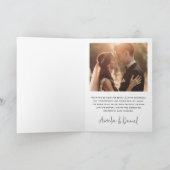 Elegante donkere verticale overlay trouwfoto gevou bedankkaart (Binnen)