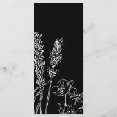 Elegante donkere wilde bloem menukaart programmakaart (Achterkant)