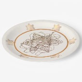 Elegante donkergouden messing kleur Joodse ster Papieren Bordje (Gekanteld)