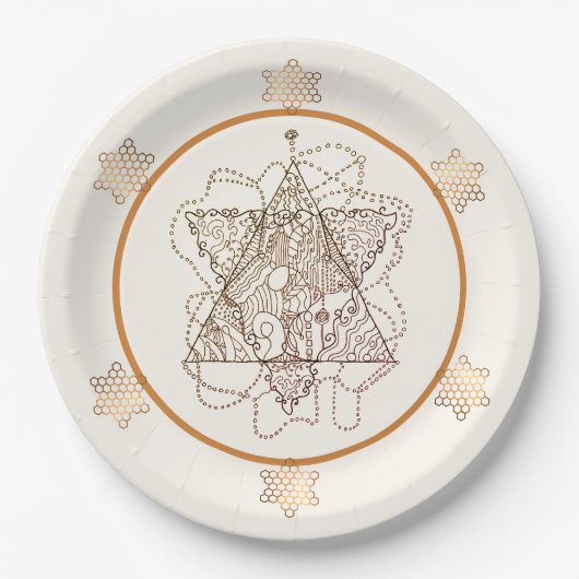 Elegante donkergouden messing kleur Joodse ster Papieren Bordje (Voorkant)