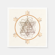 Elegante donkergouden messing kleur Joodse ster