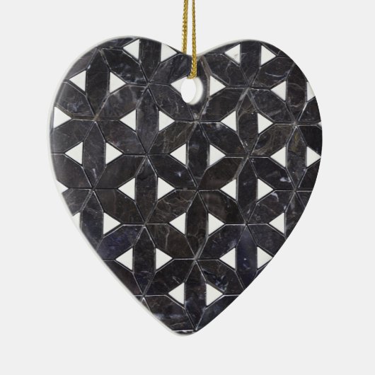 Elegante donkergrijze bloem van het levenspatroon keramisch ornament (Rechts)