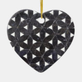 Elegante donkergrijze bloem van het levenspatroon keramisch ornament (Voorkant)