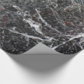 Elegante donkergrijze en witte marmeren steen cadeaupapier (Hoek)