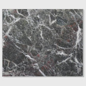 Elegante donkergrijze en witte marmeren steen cadeaupapier (Vlak)