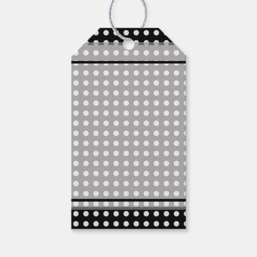 Elegante donkergrijze rand script monogram cadeaulabel (Voorkant)