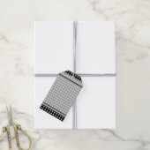 Elegante donkergrijze rand script monogram cadeaulabel (Met Touw)