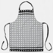 Elegante donkergrijze rand script monogram schort (Voorkant)