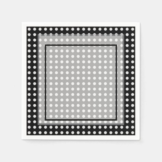 Elegante donkergrijze rand script monogram servet (Voorkant)