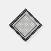 Elegante donkergrijze rand script monogram servet (Hoek)