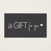 Elegante donkergrijze witte hart salon visitekaartje (Voorkant)