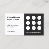 Elegante donkergrijze witte salon klantenkaartje (Voorkant)