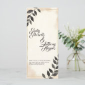 Elegante donkergroene blad bruiloft uitnodiging (Staand voorkant)