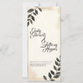 Elegante donkergroene blad bruiloft uitnodiging (Voorkant)