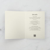 Elegante donkergroene blad bruiloft uitnodiging (Binnen)