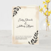 Elegante donkergroene blad bruiloft uitnodiging (Gele Bloem)