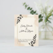 Elegante donkergroene blad bruiloft uitnodiging (Staand voorkant)