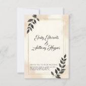 Elegante donkergroene blad trouwkaart (Voorkant)