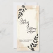 Elegante donkergroene blad trouwuitnodiging (Voorkant)